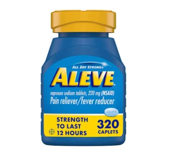 Aleve Naproxen Sodium 220 mg. Pain Reliever/Fever Reducer, 320 Caplets